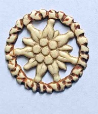 Edelweiss Round 4cm Costume Plastic to Sew on Hat or Suspenders