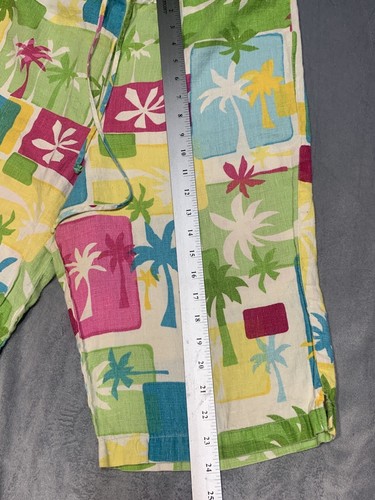 Lo último Algodón Marc Ware Pantalones Cortos Mujeres SP Palmeras Lino Playa Estampado Pull On Island - Imagen 5 de 13