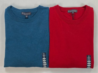 NEW Men's Big &Tall Hart Schaffner Marx Extra Fine Merino Wool CREW Neck Sweater