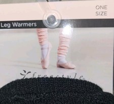 Danskin Dance Leg Warmers Girls Size O/S One Size Black