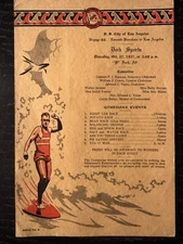 1927 LA STEAMSHIP CO SCHEDULE OF SPORTS CITY OF LOS ANGELES