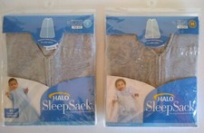 HALO Sleep Sacks Lot Of 2 Gray 1 Small 0-6 Months  1 Medium 6-12 Months