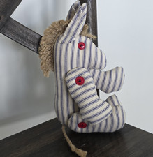 Vtg Patriotic Democratic Donkey Stuffed Animal Country Plush Jointed w/ Buttons