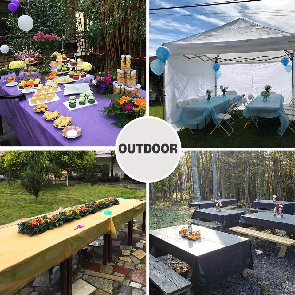 Nicole Fantini Disposable Plastic Tablecloth Rectangle 54" x 108" Set of 8 Foto 4 de 4