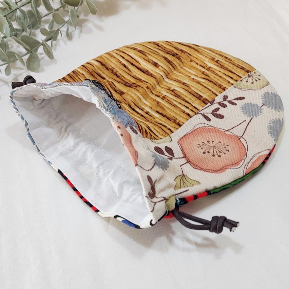 Patchwork Drawstring Bag Kinchaku Drawstring Acce… - image 5