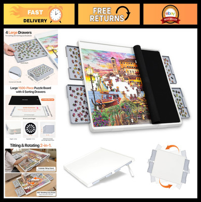 1500-Piece 2-in-1 Tilting Rotating Puzzle Board with Drawers & Cover - 35''x27'' P