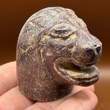 Rare Ancient Roman Greek Small Lion Face Made Of Unique Stone