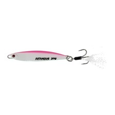 Infamous Tackle Dagger Glow Jig with Treble Hook - 30g (Glow Pink)