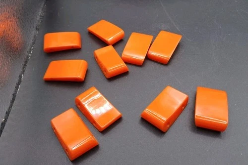 10 Vintage Bakelite Pieces in Orange for Arts, Crafts, and Jewelry Making