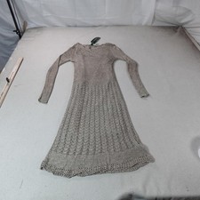 Ralph Lauren Dress Womens Small Silver Metallic Sweater Party Old Money Luxury