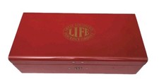 De colección. Caja fuerte combinada de metal rojo Great Southern Life Insurance Company