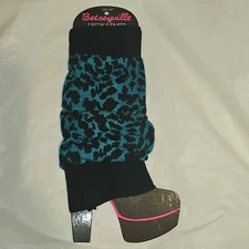 Betseyville Leg Warmers Adult One Size Animal Print Black, Blue-Green
