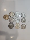Lot 10 Franklin Half Dollars 1952-1963 90% Silver