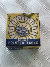 Vintage Holland MFG 5 5/16 Inch Double Pointed Tacks Made In USA Box Graphics