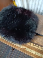 Vintage Estevez 1960s Mink Fur Hand Muff Warmer Silk Lined, Zipper Pocket Purse