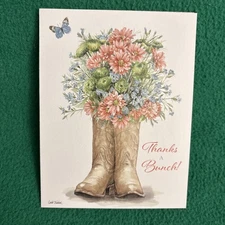 Leanin’ Tree Blank Thank You Note Card “Thanks A Bunch”