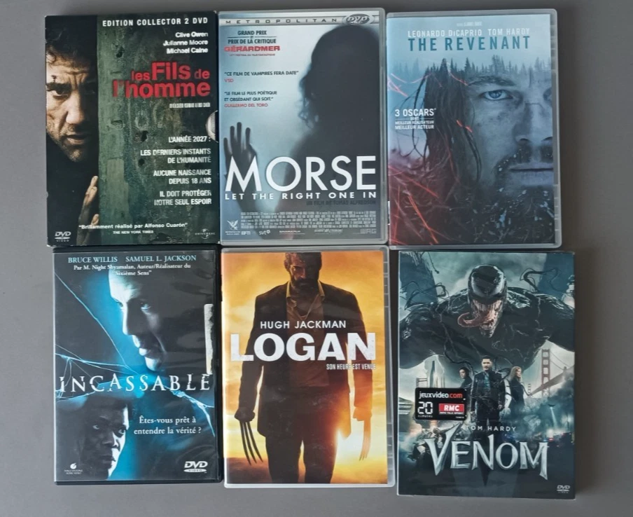 Collection de 6 films (DVD) d'action et horreur bon état (langue française) - Photo 1/1