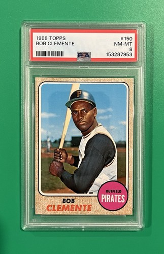 1968 Topps #150 Bob Clemente HOF PSA Graded 8 - NM/MT Vintage Card