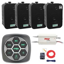 Metra Bluetooth Controller, 4x 5.25" 400W Waterproof Speakers, Amplifier, Kit