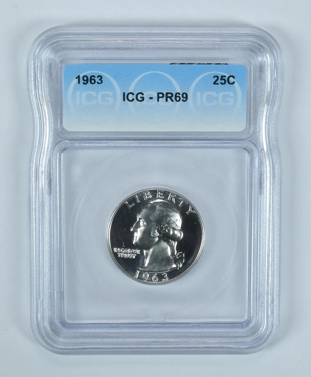 Proof PR 69 Graded 1963 Washington Quarters (1932-1998) for sale