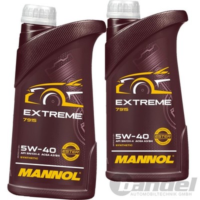 2x1L MANNOL EXTREME 5W40 MOTORÖL passend für RN0710 MB229.5 API SN VW 502.00