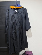 black graduation gown with masters academic hood