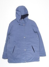 EWM Pure Classics Women's Blue Hooded Parka Coat Size 16