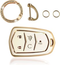 Key Fob Cover Car Key Case Shell Protector for Key Compatible With 5, WhiteColor