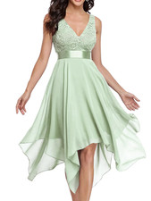 Ever-Pretty Women's Sleeveless V Neck A-Line Lace Chiffon Bridesmaid Dress