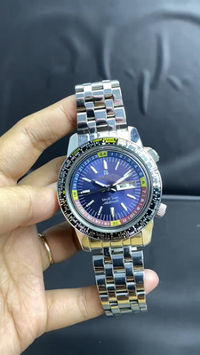 Rare Ricoh World Timer Automatic 61215A Blue Dial Day Date Vintage