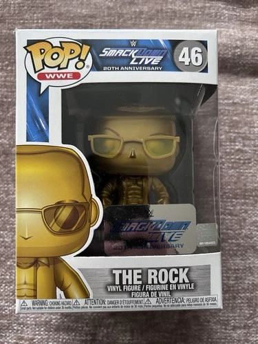 Wwe Funko 46 The Rock Smackdown Gold Nib