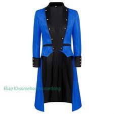 Mens Gothic Medieval Tailcoat Jacket, Steampunk Vintage Victorian Frock Coat