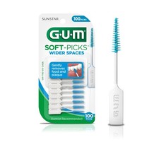 GUM Soft-Picks Wider Space, Easy to Use Dental Picks for Teeth Cleaning and G...