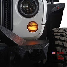 JK Smoked Turn Signal Light Amber LED Indicator Blinkers Compatible with Jeep
