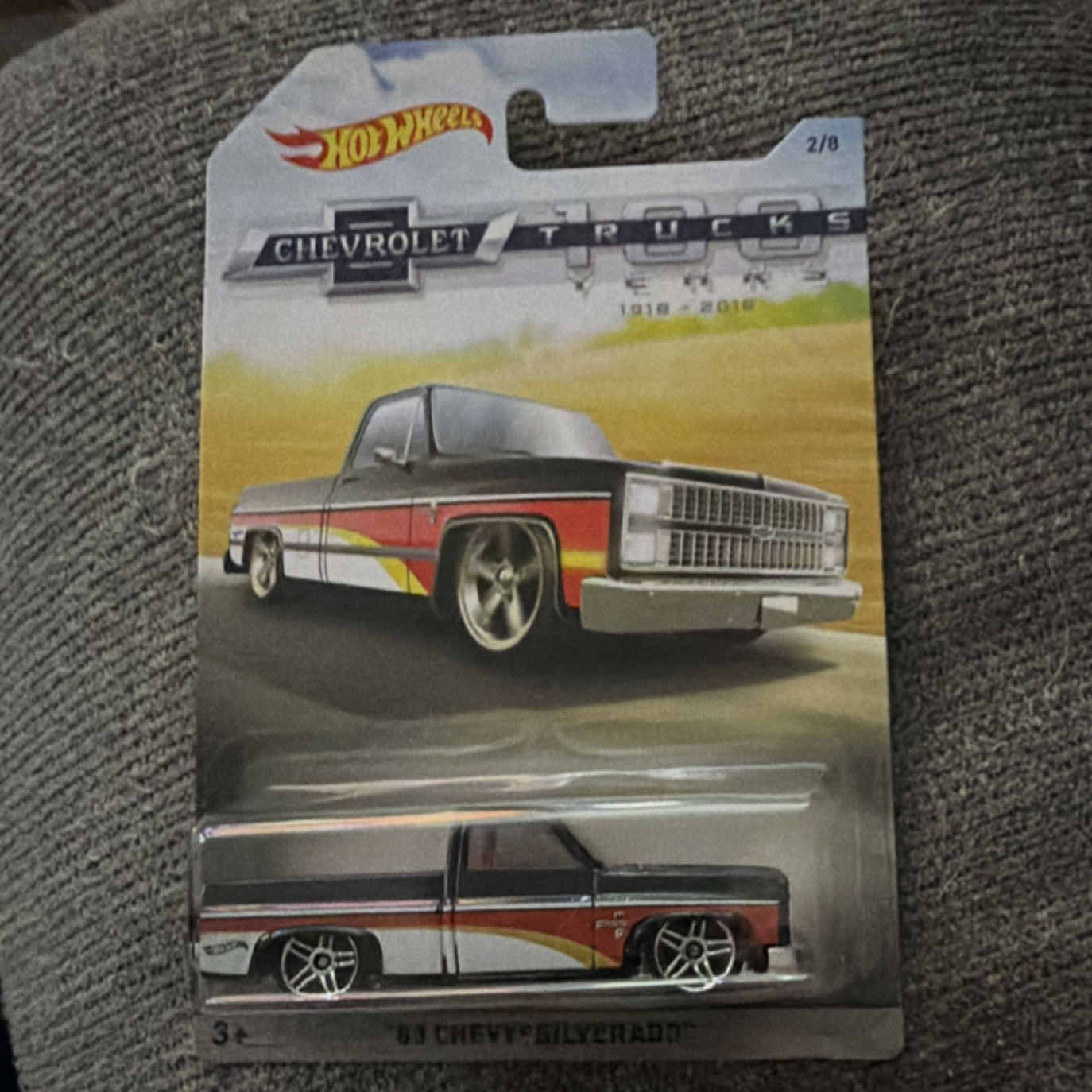Hot Wheels Chevrolet Trucks 1:64 '83 Chevy Silverado Black/Red/White Unopened