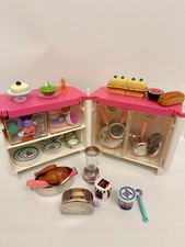 Tyco Kitchen Littles Island Kitchen Playset Lot Dishes, Food, Toaster, Blender