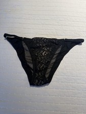 Victoria's Secret PINK VINTAGE Medium black tan lace - sheer bikini