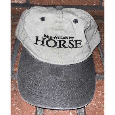 Mid-Atlantic Horse Embroidered Dad Hat Khaki Grey Two Tone Adjustable Cap