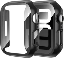 2 Pack Case for Apple Watch Series 11/10 46mm with Tempered Glass Screen Protect
