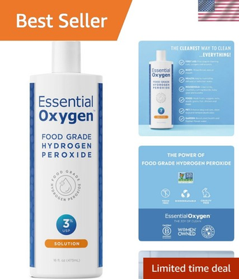 #ad Food Grade Hydrogen Peroxide Natural Cleaner 3% USP White 16 Ounce $23.27