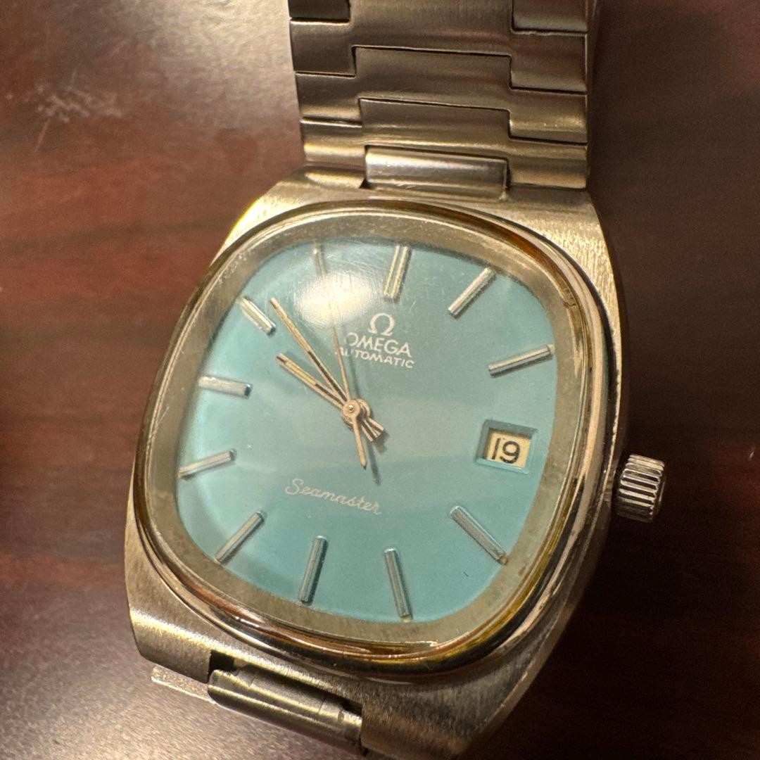1970s Omega Seamaster Tv Square Automatic Watch Vintage Steel Dive