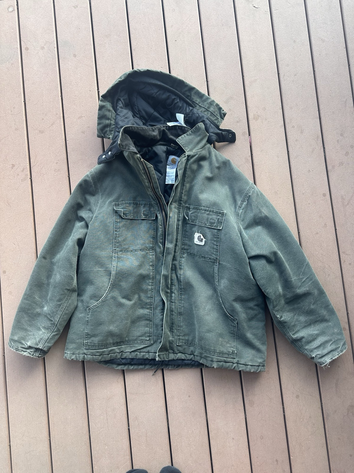 Vintage Carhartt Arctic Quilted Canvas Work Jacket Full Zip