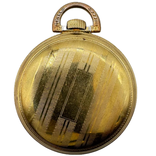 Antique 18s Illinois Beaded Open Face Pocket Watch Case Gold Tone USA