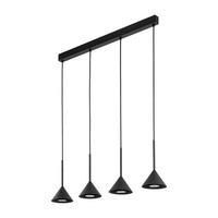 Pendelleuchte 4-Flammig Schwarz L:75 Cm GU10 Esszimmer Metall HäNgelampe KüChe