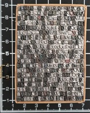 10pt Univers Italic Odds  Metal letterpress Type # ADANA EIGHT FIVE 8 x 5 User #