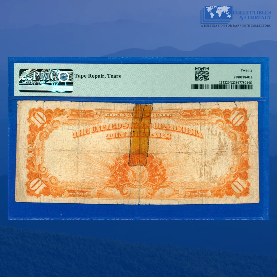 Fr.1173 1922 $10 Ten Dollars Gold Certificate "HILLEGAS NOTE", PMG VF 20 #11374 - Image 2 of 3