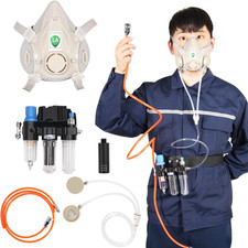 Trudsafe Supplied Air Set Half Face Respirator for Painting, Air Fed Half Fac...