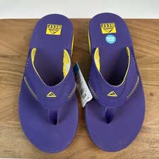 New Mens Reef Fanning Pregame Purple Slip On Sandals Thong Flip Flops Size 11 D