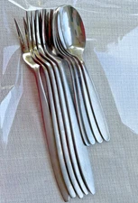 Stainless Steel Appetizer Cocktail Forks 4 and Demitasse Spoons 5 Flatware Korea