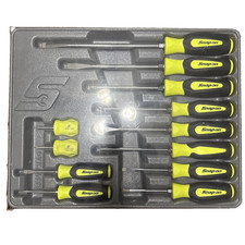 New Snap-on Instinct Hi-viz Yellow Soft Handled 12pc Screwdriver Set Sgdx120bhv New Snap-on Instinct Hi-viz Yellow Soft Handled 12pc Screwdriver Set Sgdx120bhv